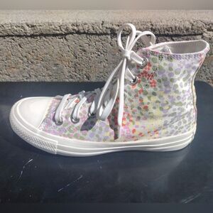 CONVERSE Hi Top Women's Size 7 Floral/Dots Multi-Color All Star Chuck Taylor